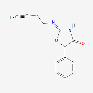 molecular formula C13H12N2O2 B12917335 2-(3-Butynylamino)-5-phenyl-2-oxazolin-4-one CAS No. 40504-78-7