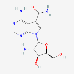 4-Amino-7-(3-amino-4-hydroxy-5-hydroxymethyl-tetrahydro-furan-2-yl)-7H-pyrrolo(2,3-d)pyrimidine-5-carboxylic acid amide