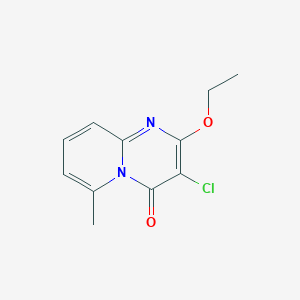 molecular formula C11H11ClN2O2 B12917372 3-Chloro-2-ethoxy-6-methyl-4H-pyrido[1,2-a]pyrimidin-4-one CAS No. 88405-11-2