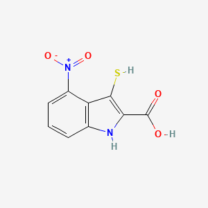 molecular formula C9H6N2O4S B12917379 4-Nitro-3-sulfanyl-1H-indole-2-carboxylic acid CAS No. 90146-79-5