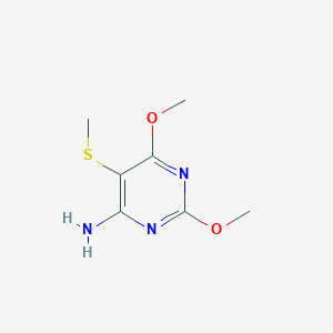 molecular formula C7H11N3O2S B12917398 2,6-Dimethoxy-5-(methylsulfanyl)pyrimidin-4-amine CAS No. 89587-78-0