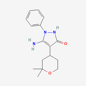 3H-Pyrazol-3-one, 1,2-dihydro-5-amino-1-phenyl-4-(tetrahydro-2,2-dimethyl-2H-pyran-4-yl)-