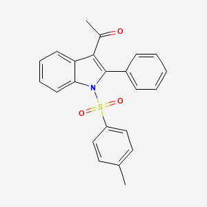 molecular formula C23H19NO3S B12917505 1H-Indole, 3-acetyl-1-[(4-methylphenyl)sulfonyl]-2-phenyl- CAS No. 62367-67-3