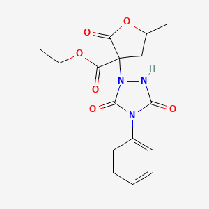 Ethyl 3-(3,5-dioxo-4-phenyl-1,2,4-triazolidin-1-yl)-5-methyl-2-oxooxolane-3-carboxylate