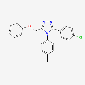 molecular formula C22H18ClN3O B12917565 4H-1,2,4-Triazole, 3-(4-chlorophenyl)-4-(4-methylphenyl)-5-(phenoxymethyl)- CAS No. 141078-93-5