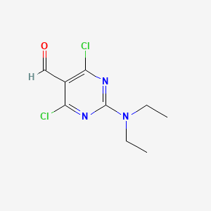 molecular formula C9H11Cl2N3O B12917570 4,6-Dichloro-2-(diethylamino)pyrimidine-5-carbaldehyde CAS No. 111953-91-4