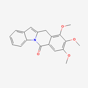 molecular formula C19H17NO4 B12917613 Indolo[1,2-b]isoquinolin-6(11H)-one, 8,9,10-trimethoxy- CAS No. 154885-41-3