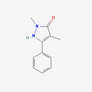 molecular formula C11H12N2O B12917619 3H-Pyrazol-3-one, 1,2-dihydro-2,4-dimethyl-5-phenyl- CAS No. 113307-34-9