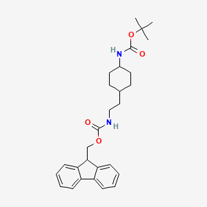 molecular formula C28H36N2O4 B1291762 叔丁基反式-4-[2-(9H-芴-9-基甲氧羰基氨基)乙基]环己基氨基甲酸酯 CAS No. 1212342-32-9