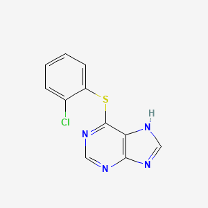 molecular formula C11H7ClN4S B12917624 6-(2-chlorophenyl)sulfanyl-7H-purine CAS No. 646510-10-3