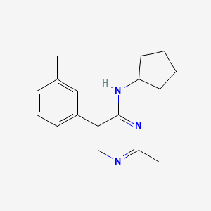 molecular formula C17H21N3 B12917649 N-cyclopentyl-2-methyl-5-(3-methylphenyl)pyrimidin-4-amine CAS No. 917895-77-3