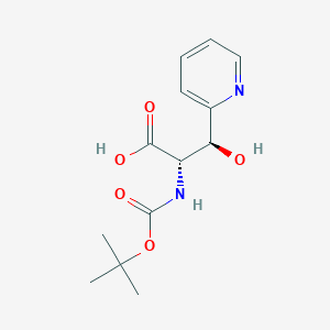 molecular formula C13H18N2O5 B1291765 (2S,3S)-3-羟基-2-[(2-甲基丙烷-2-基)氧羰基氨基]-3-吡啶-2-基丙酸 CAS No. 1134779-28-4