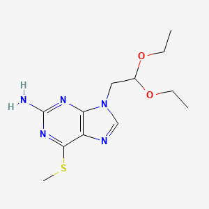 molecular formula C12H19N5O2S B12917660 9-(2,2-Diethoxyethyl)-6-(methylsulfanyl)-9H-purin-2-amine CAS No. 28814-40-6