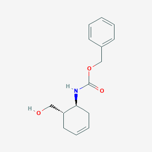 molecular formula C15H19NO3 B1291767 苄基反式-(6-羟甲基)环己-3-烯基氨基甲酸酯 CAS No. 213672-73-2