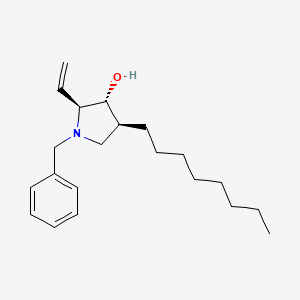 molecular formula C21H33NO B12917709 (2S,3R,4S)-1-benzyl-2-ethenyl-4-octylpyrrolidin-3-ol CAS No. 921202-50-8