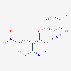 4-(3-Chloro-4-fluorophenoxy)-6-nitroquinoline-3-carbonitrile