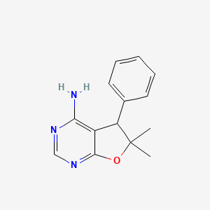 molecular formula C14H15N3O B12917817 6,6-Dimethyl-5-phenyl-5,6-dihydrofuro[2,3-d]pyrimidin-4-amine CAS No. 25844-54-6