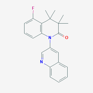 molecular formula C22H21FN2O B12917853 5-Fluoro-3,3,4,4-tetramethyl-3,4-dihydro-2H-[1,3'-biquinolin]-2-one CAS No. 918645-94-0