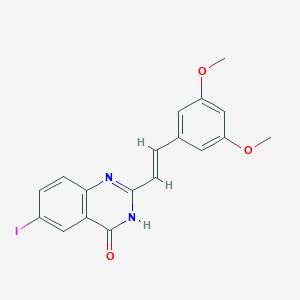 molecular formula C18H15IN2O3 B12917856 (E)-2-(3,5-Dimethoxystyryl)-6-iodoquinazolin-4(3H)-one 