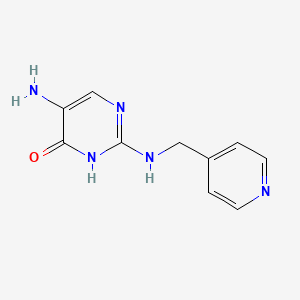 molecular formula C10H11N5O B12917896 5-Amino-2-{[(pyridin-4-yl)methyl]amino}pyrimidin-4(3H)-one CAS No. 77961-56-9