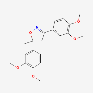 molecular formula C20H23NO5 B12917915 3,5-Bis(3,4-dimethoxyphenyl)-5-methyl-4,5-dihydroisoxazole CAS No. 653601-93-5