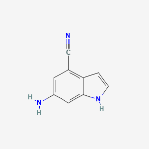 molecular formula C9H7N3 B1291792 6-Amino-1H-indole-4-carbonitrile CAS No. 885518-24-1