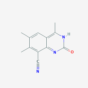 molecular formula C12H11N3O B12917920 4,6,7-Trimethyl-2-oxo-2,3-dihydroquinazoline-8-carbonitrile CAS No. 89638-42-6