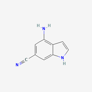 molecular formula C9H7N3 B1291798 4-氨基-1H-吲哚-6-碳腈 CAS No. 885518-39-8