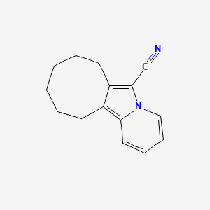 molecular formula C15H16N2 B12918013 Cyclooct[a]indolizine-6-carbonitrile, 7,8,9,10,11,12-hexahydro- CAS No. 162255-78-9