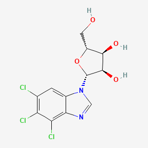 molecular formula C12H11Cl3N2O4 B12918036 Benzimidazole, 4,5,6-trichloro-1-beta-D-ribofuranosyl- CAS No. 53-82-7