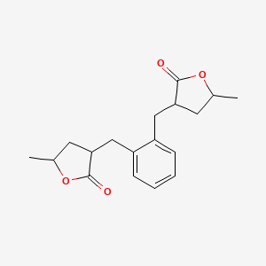 molecular formula C18H22O4 B12918047 3,3'-(1,2-Phenylenebis(methylene))bis(5-methyldihydrofuran-2(3H)-one) CAS No. 23189-60-8