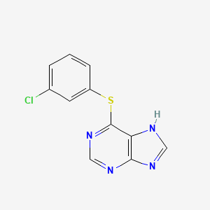 molecular formula C11H7ClN4S B12918060 6-(3-chlorophenyl)sulfanyl-7H-purine CAS No. 646510-11-4