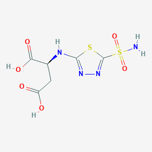 (2S)-2-[(5-sulfamoyl-1,3,4-thiadiazol-2-yl)amino]butanedioic acid