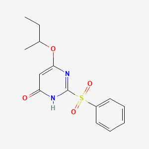 molecular formula C14H16N2O4S B12918093 2-Benzenesulfonyl-6-sec-butoxy-3H-pyrimidin-4-one CAS No. 284681-77-2