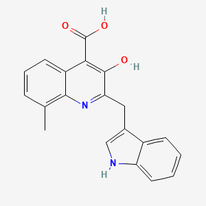 3-Hydroxy-2-[(1H-indol-3-yl)methyl]-8-methylquinoline-4-carboxylic acid