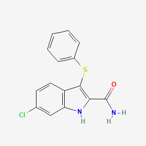 6-Chloro-3-(phenylsulfanyl)-1H-indole-2-carboxamide