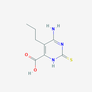 molecular formula C8H11N3O2S B12918162 6-amino-5-propyl-2-sulfanylidene-3H-pyrimidine-4-carboxylic acid CAS No. 13164-79-9