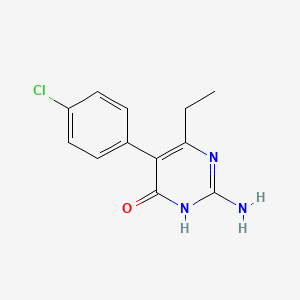 molecular formula C12H12ClN3O B12918185 4(1H)-Pyrimidinone, 2-amino-5-(4-chlorophenyl)-6-ethyl- CAS No. 91396-20-2