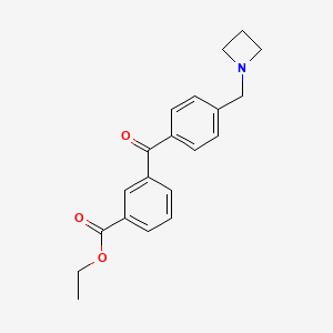 molecular formula C20H21NO3 B1291821 4'-氮杂环丁基甲基-3-羧乙氧基二苯甲酮 CAS No. 898756-28-0