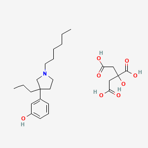 molecular formula C25H39NO8 B12918214 3-(1-Hexyl-3-propyl-3-pyrrolidinyl)phenol citrate CAS No. 37627-58-0