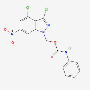 (3,4-Dichloro-6-nitro-1H-indazol-1-yl)methyl phenylcarbamate