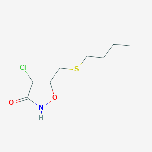 molecular formula C8H12ClNO2S B12918291 5-((butylthio)methyl)-4-chloroisoxazol-3(2H)-one CAS No. 89660-95-7