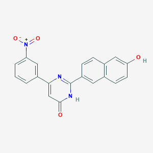 molecular formula C20H13N3O4 B12918318 6-(3-Nitrophenyl)-2-(6-oxonaphthalen-2(6H)-ylidene)-2,3-dihydropyrimidin-4(1H)-one CAS No. 651720-54-6