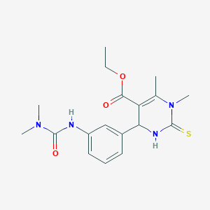 Ethyl 4-{3-[(dimethylcarbamoyl)amino]phenyl}-1,6-dimethyl-2-sulfanylidene-1,2,3,4-tetrahydropyrimidine-5-carboxylate