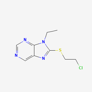 molecular formula C9H11ClN4S B12918329 8-[(2-Chloroethyl)sulfanyl]-9-ethyl-9h-purine CAS No. 90416-24-3