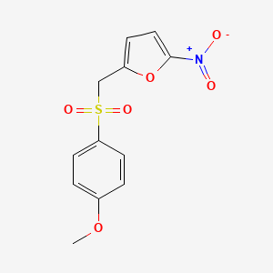 molecular formula C12H11NO6S B12918340 2-[(4-Methoxybenzene-1-sulfonyl)methyl]-5-nitrofuran CAS No. 61266-76-0