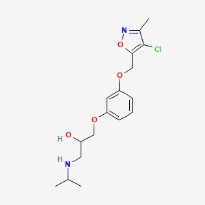 molecular formula C17H23ClN2O4 B12918383 1-(3-((4-Chloro-3-methylisoxazol-5-yl)methoxy)phenoxy)-3-(isopropylamino)propan-2-ol 