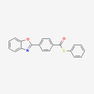 molecular formula C20H13NO2S B12918416 S-Phenyl 4-(1,3-benzoxazol-2-yl)benzene-1-carbothioate CAS No. 62572-77-4