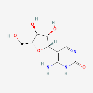 molecular formula C9H13N3O5 B12918436 6-Amino-5-((2S,3S,4R,5R)-3,4-dihydroxy-5-(hydroxymethyl)tetrahydrofuran-2-yl)pyrimidin-2(1H)-one 