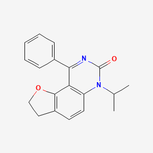 molecular formula C19H18N2O2 B12918462 6-isopropyl-9-phenyl-2,3-dihydrofuro[2,3-f]quinazolin-7(6H)-one CAS No. 61090-53-7